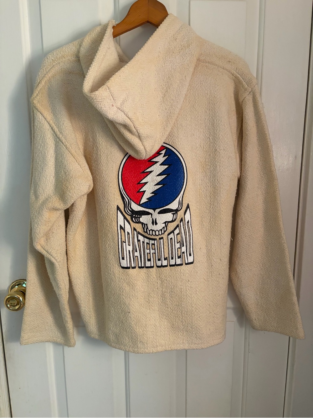 Grateful Dead Cream Hooded Fleece Sweater